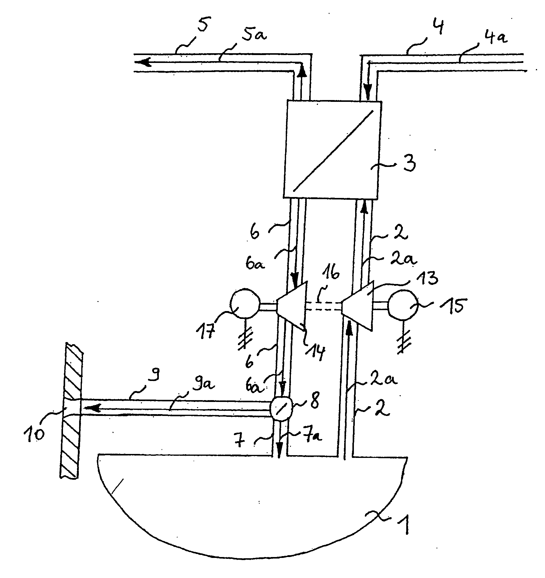 Arrangement and method for utilizing the heat of waste air for heating the bilge area of aircraft