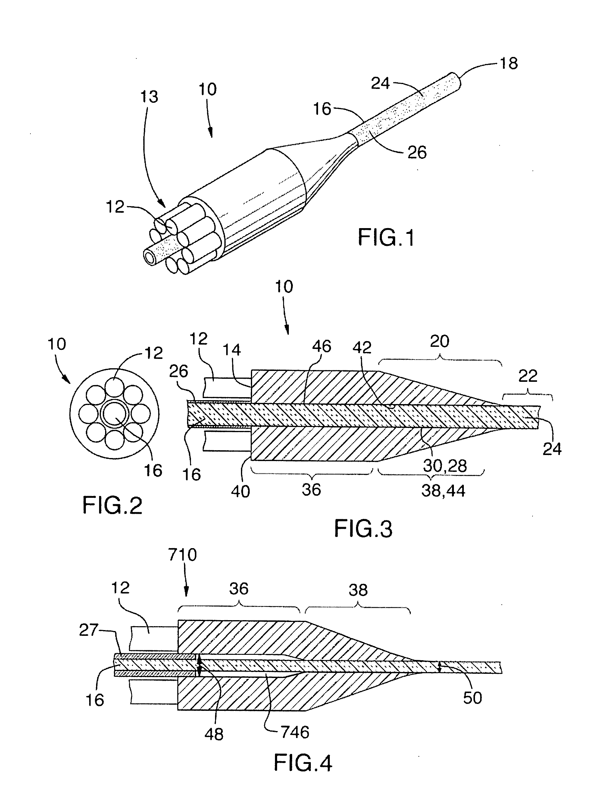 Method and device for optically coupling optical fibres
