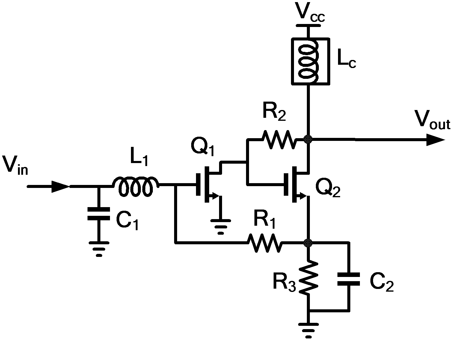 Ultra wide band low noise amplifier circuit