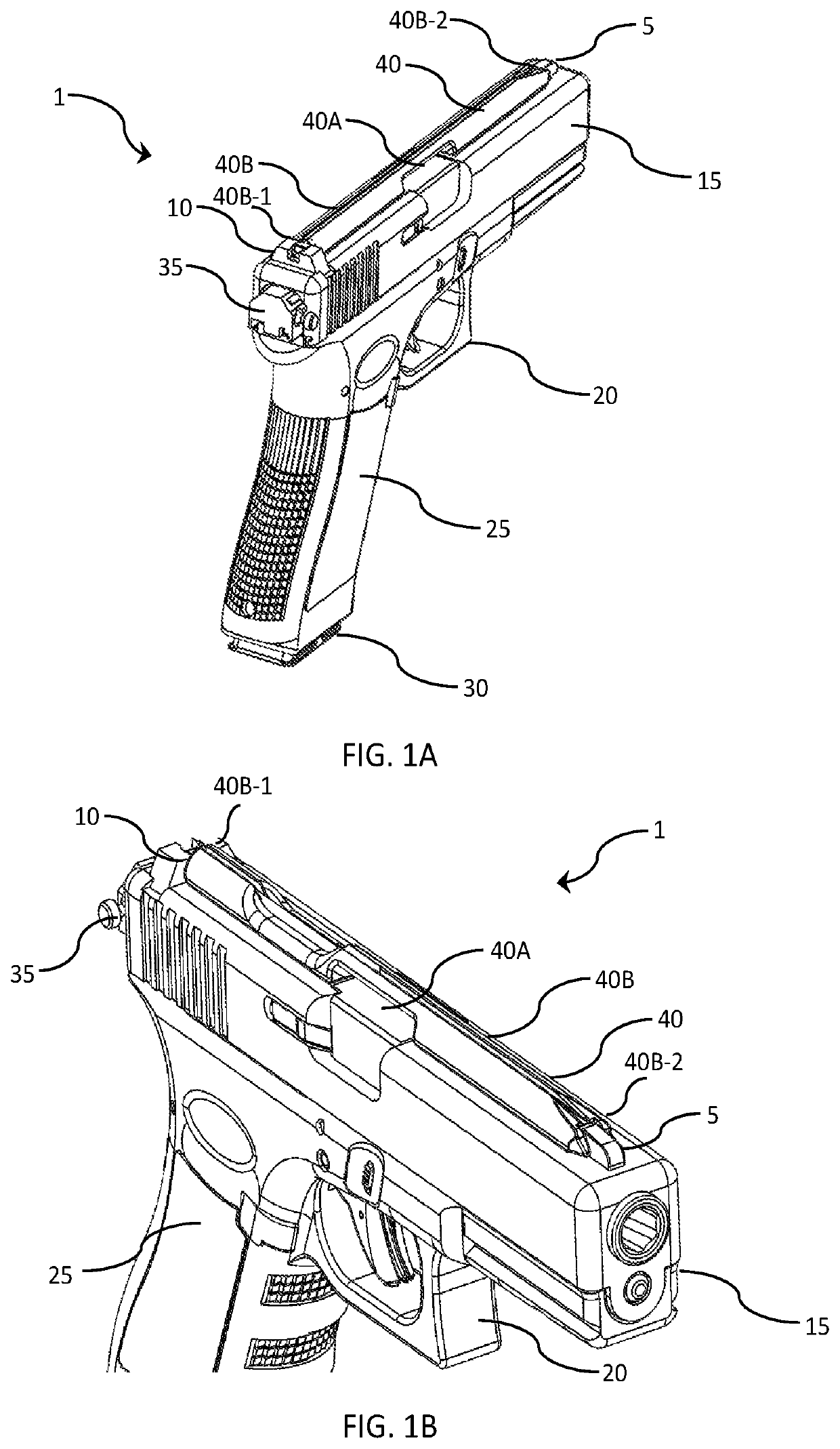 Handgun with gunsight augmentation and enhanced pistol-grip and methods of use