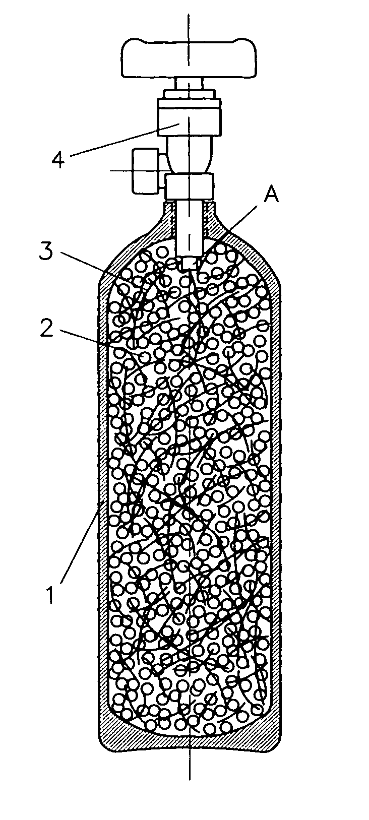 Hydrogen storage container and mixture therein