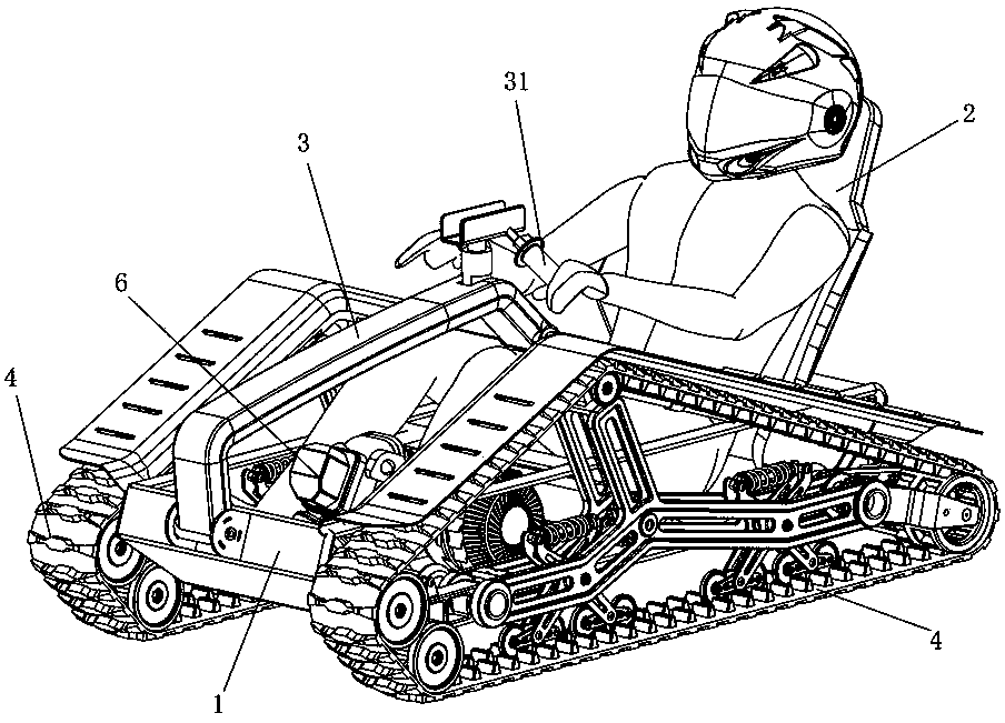 Single-person all-terrain crawler-type moving carrier