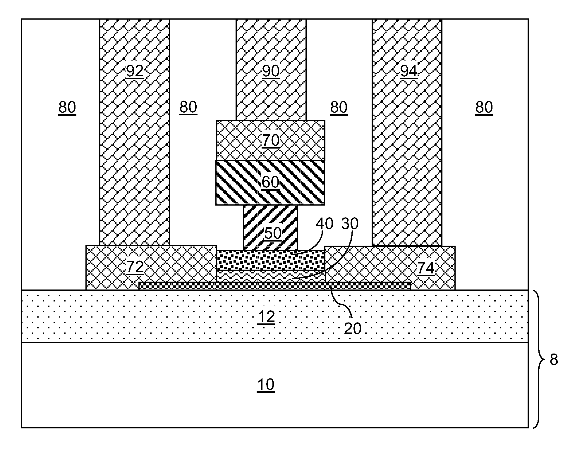 Graphene transistor with a self-aligned gate