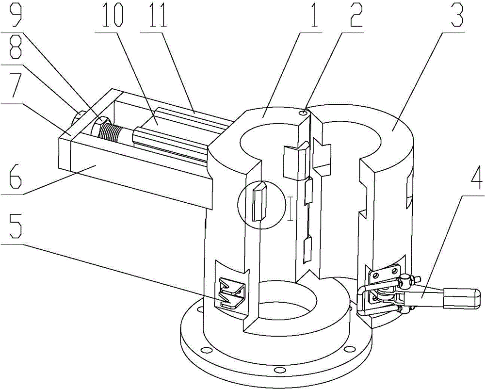 Fast fixture for two-sided flat shaft