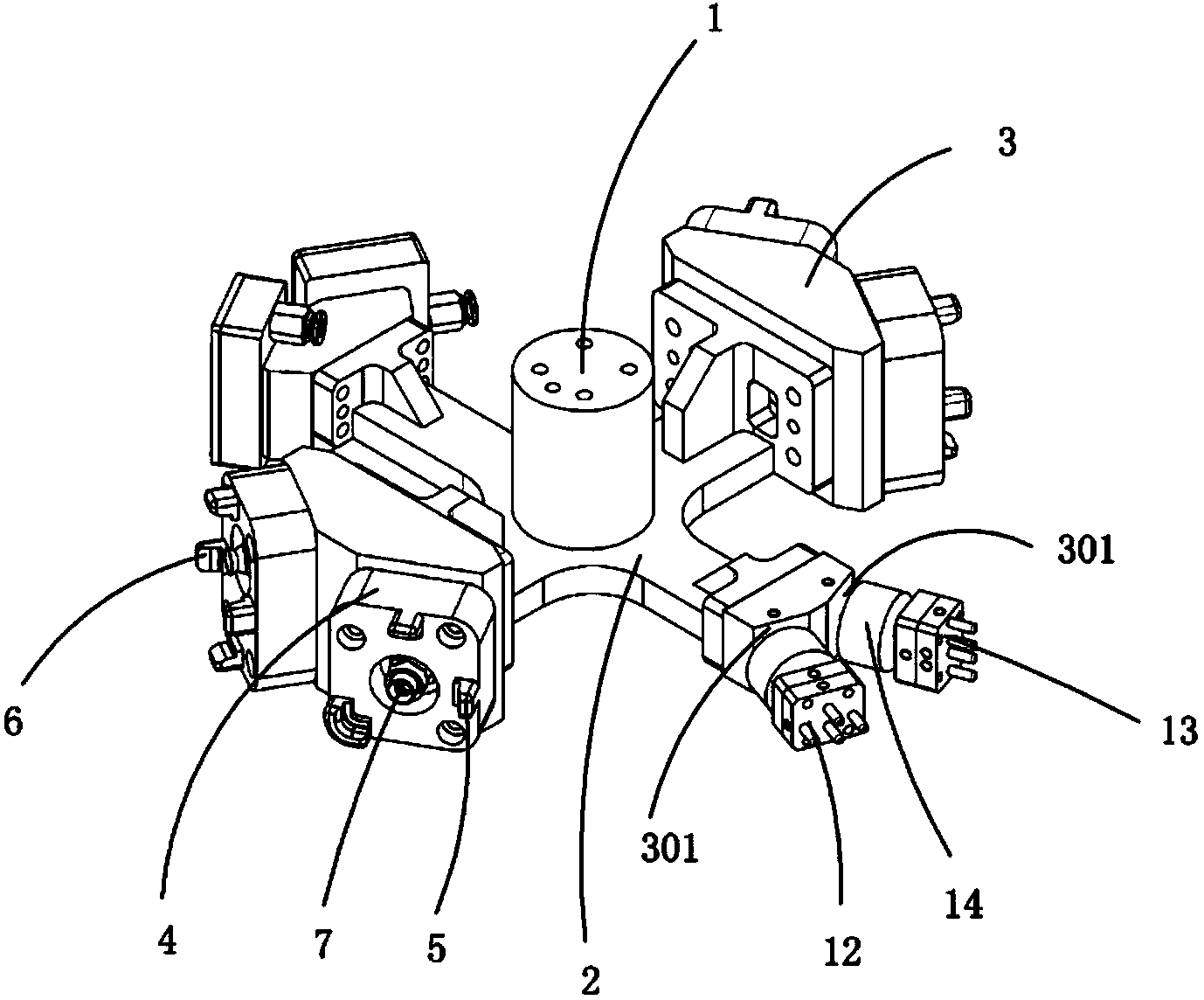 Multifunctional clamping jaw mechanism of mechanical arm