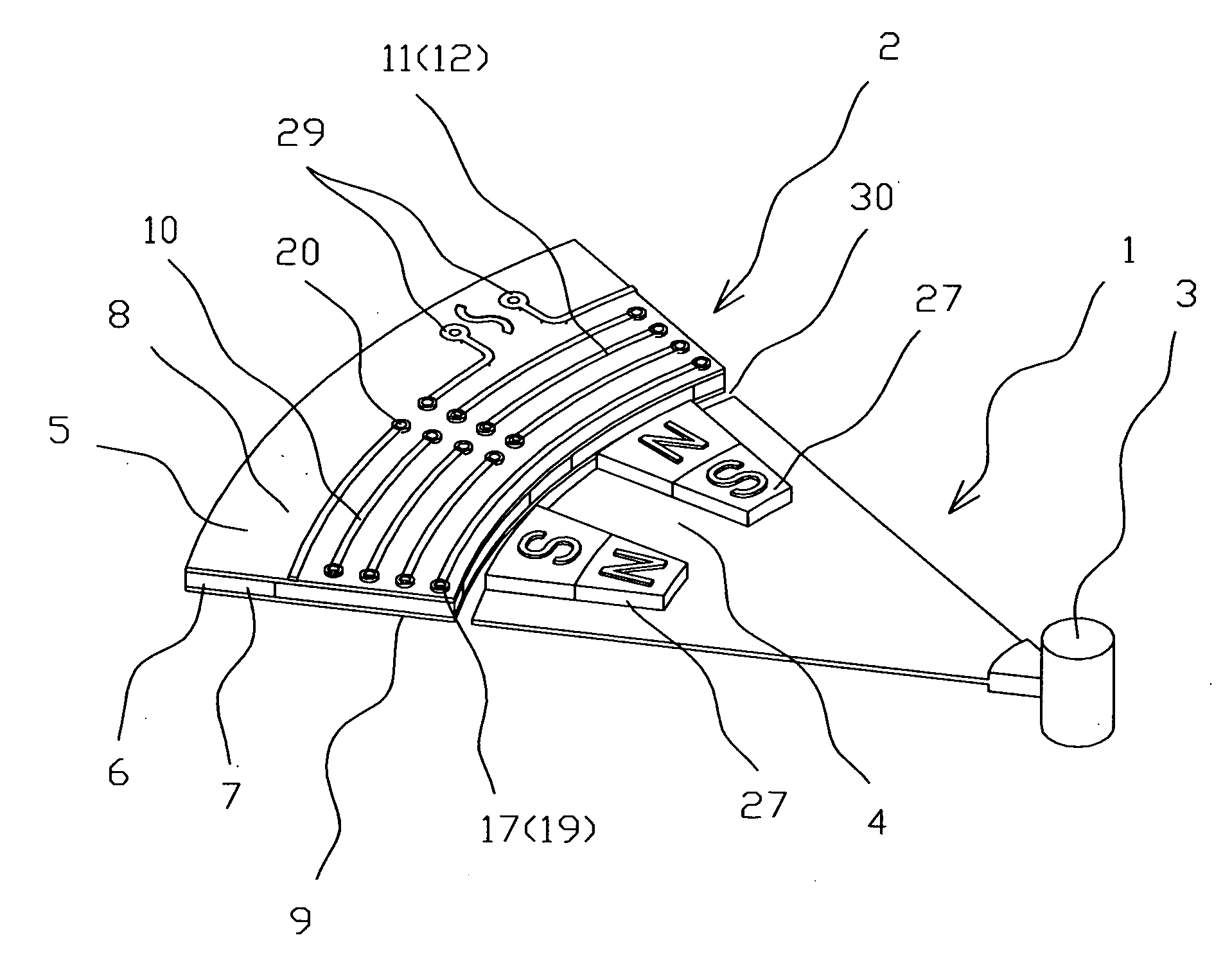 Flat radially interacting electric drive and a method of the manufacturing the same