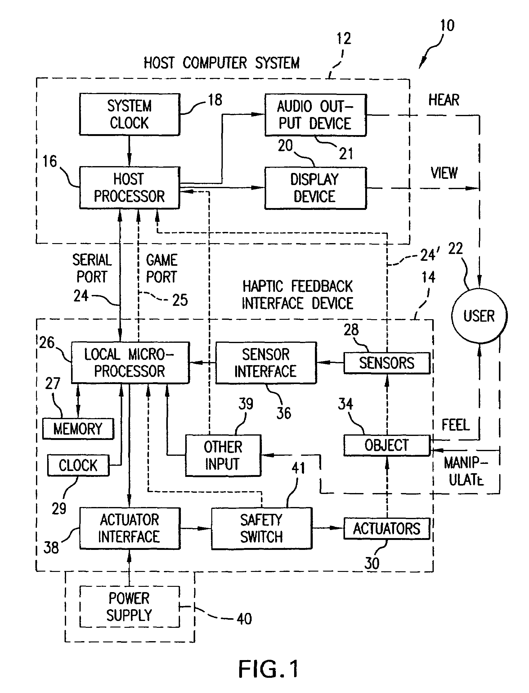 Chat interface with haptic feedback functionality