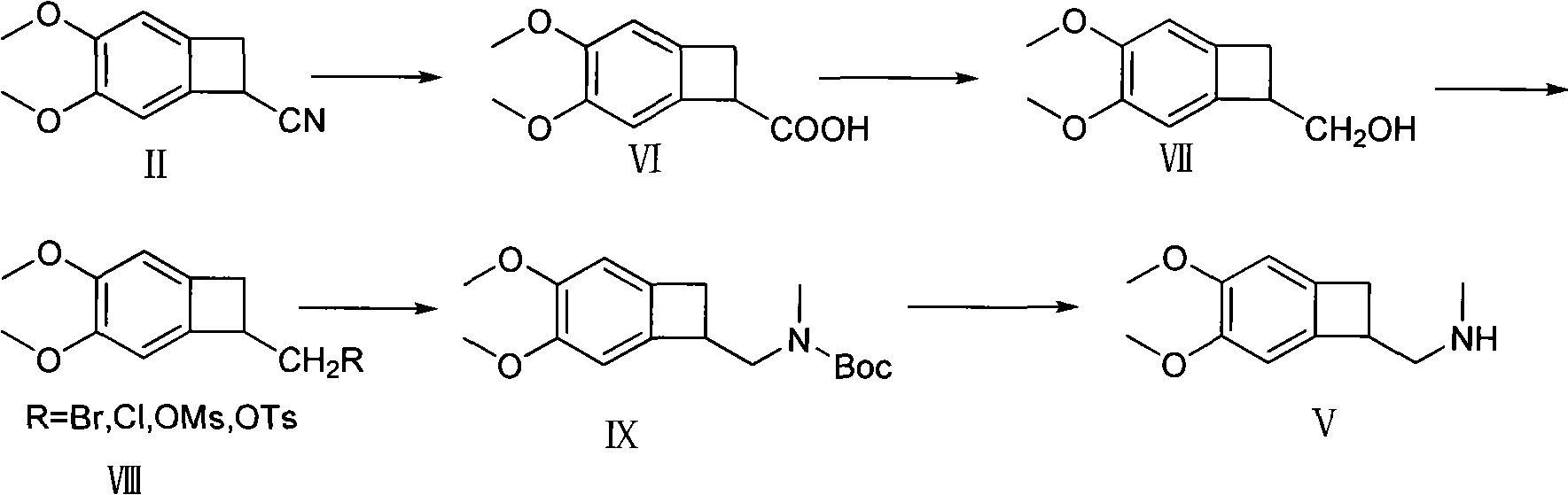 Synthetic method of (1S)-4,5-Dimethoxy-1-(aminomethyl)benzocyclobutane