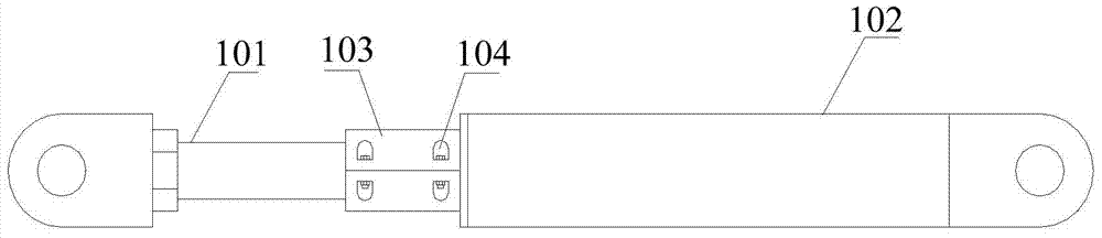 Oil cylinder rod stretching length limiting device