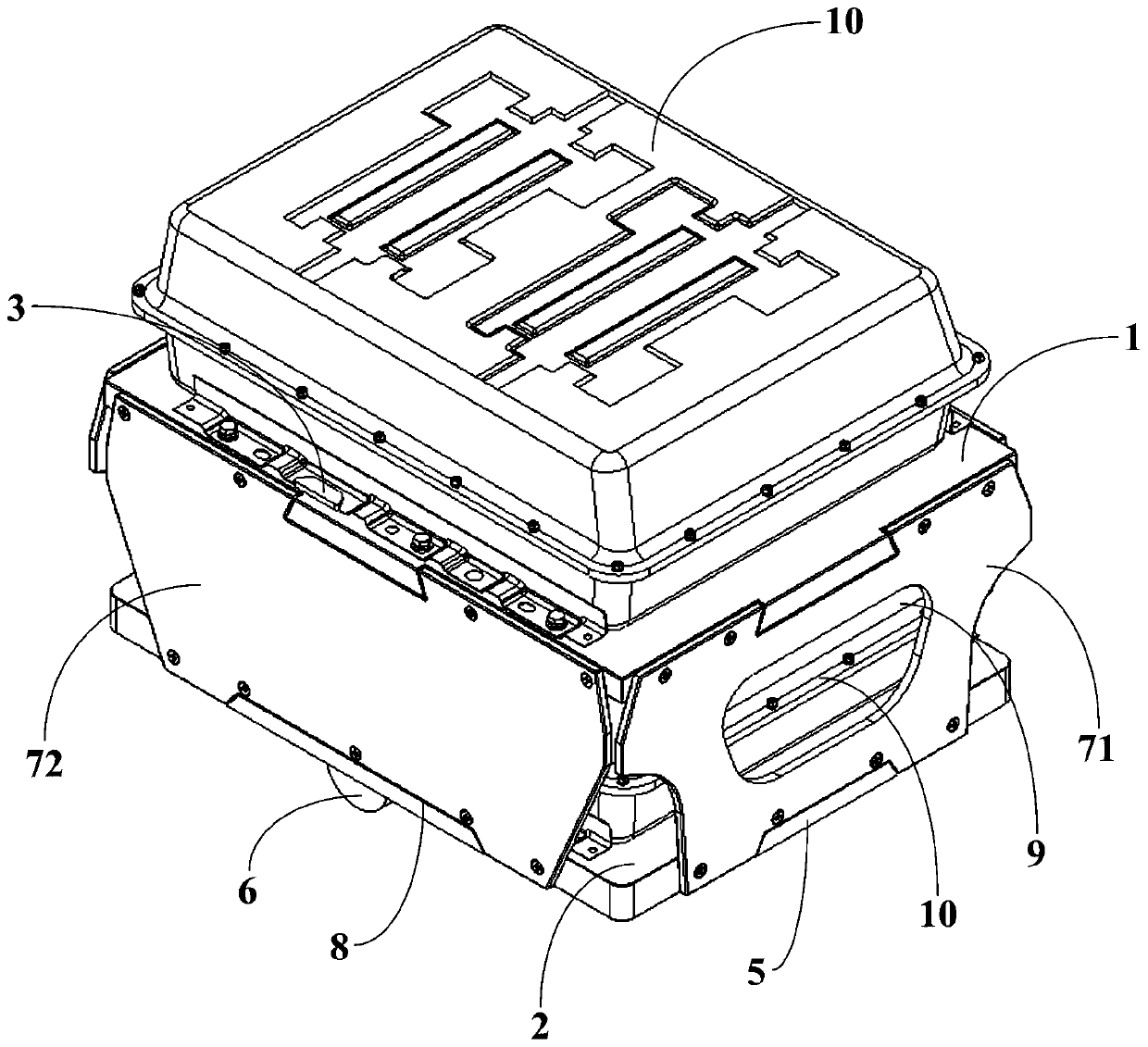 Tray box capable of achieving rapid replacement of power battery of pure electric engineering vehicle