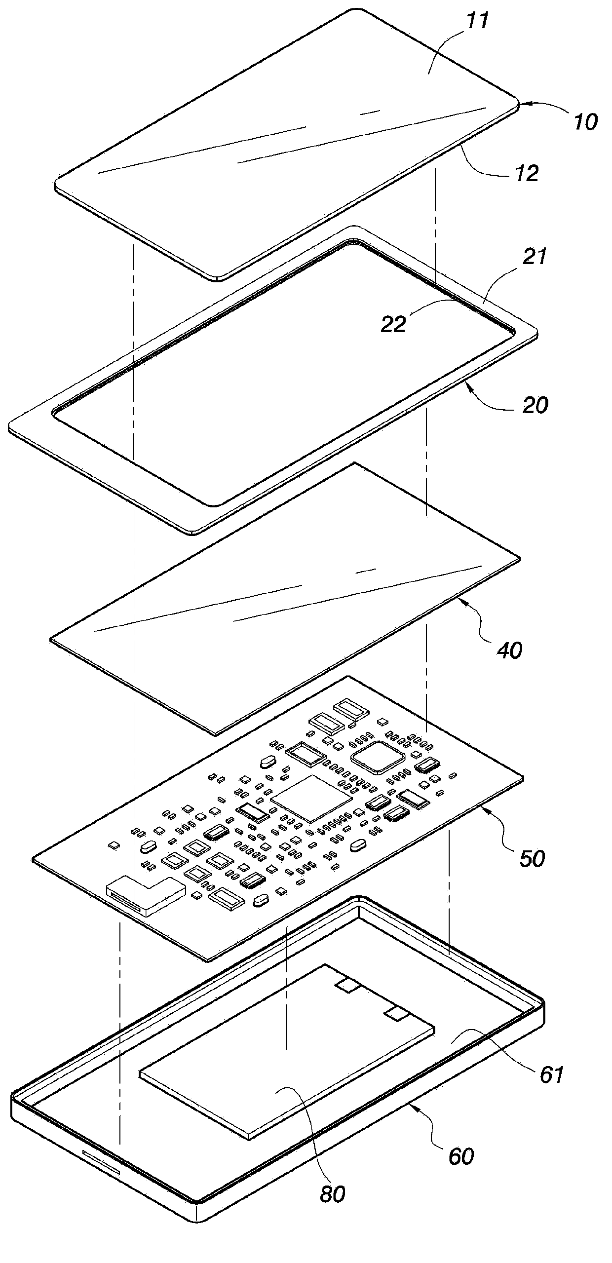 Composite molded window protection structure and electronic device composed of composite molded window protection structure