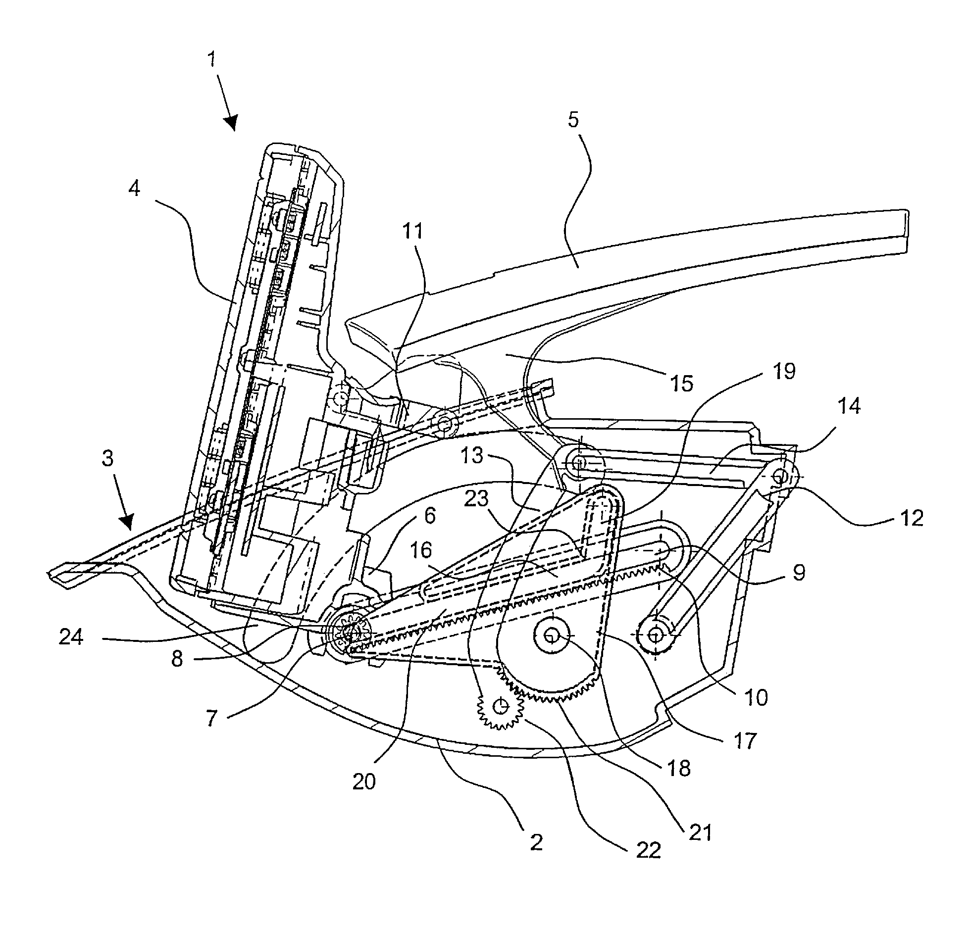 Device for movable support of an input/output unit