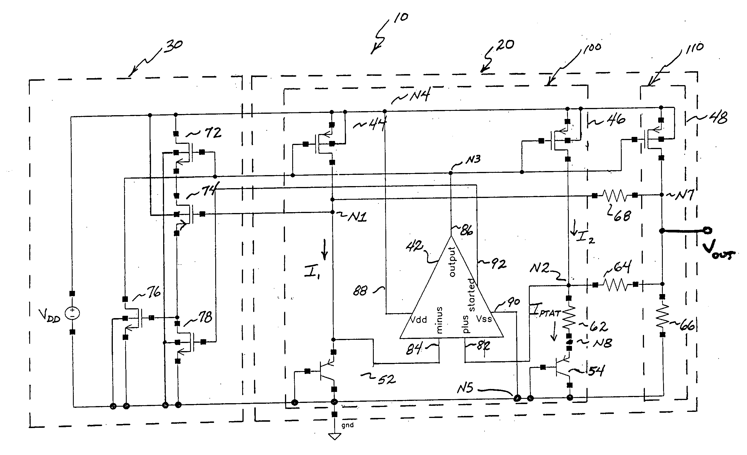 Low-voltage bandgap voltage reference circuit