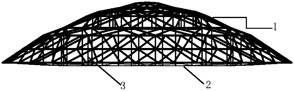 Rotary intersection cable system supporting dome structure