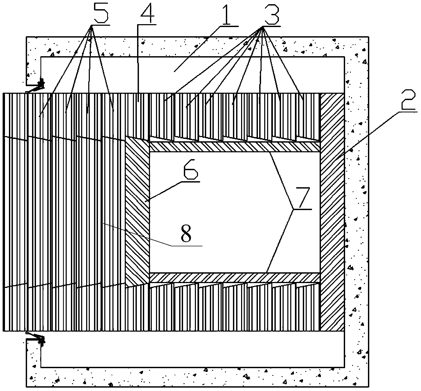 Counter-force system for rectangular shield tunneling