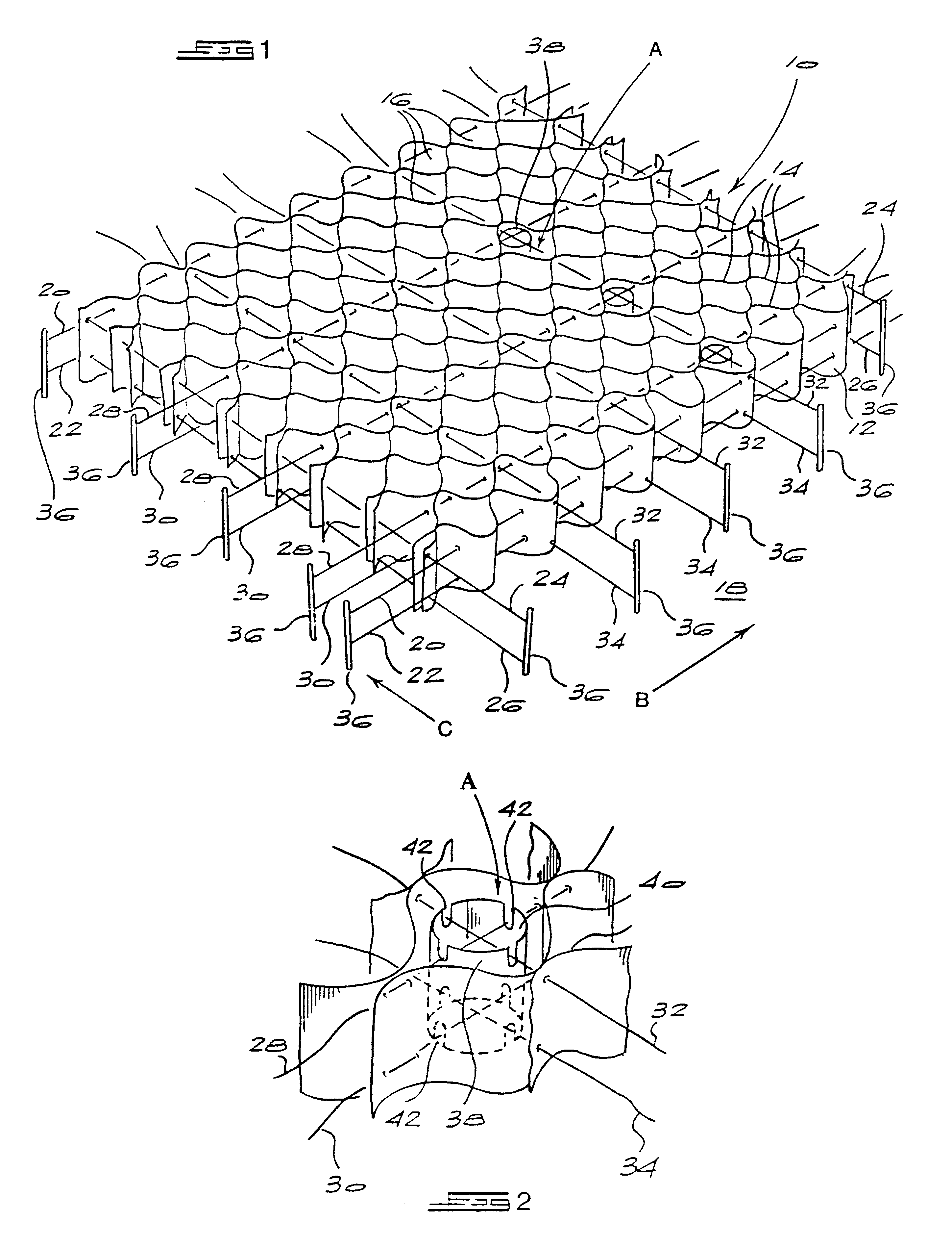 Method of forming a support structure using strings or stays