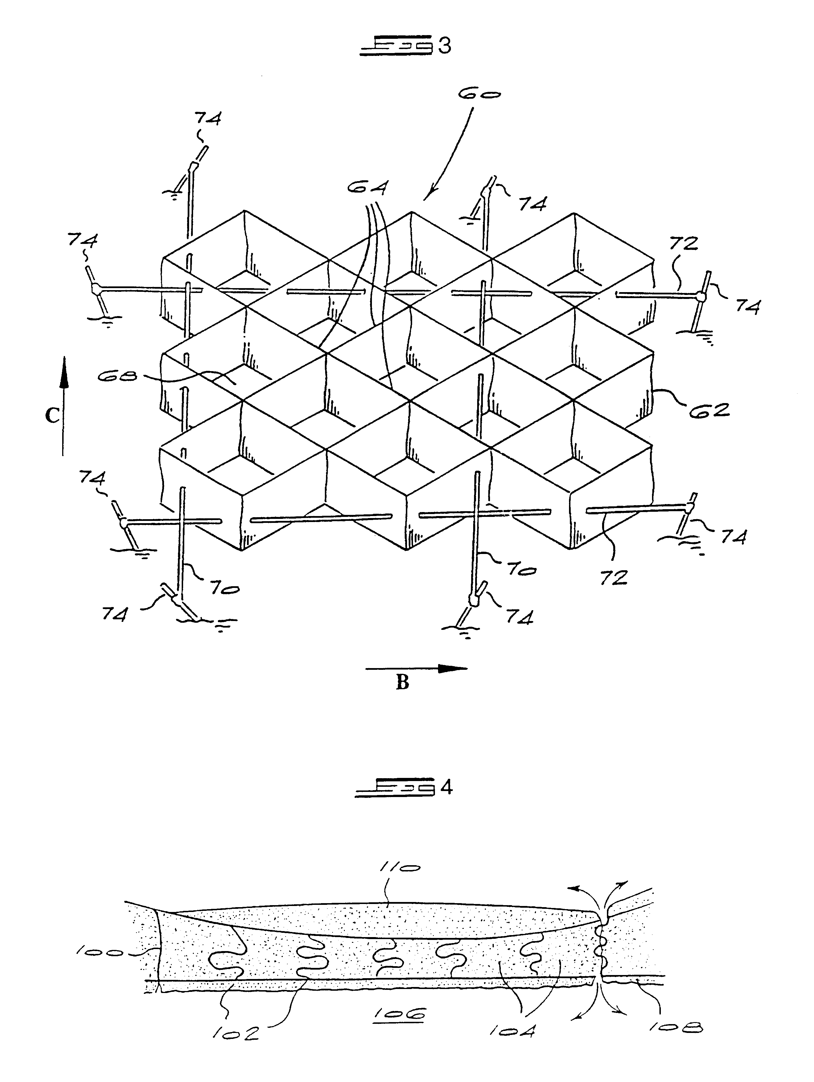 Method of forming a support structure using strings or stays
