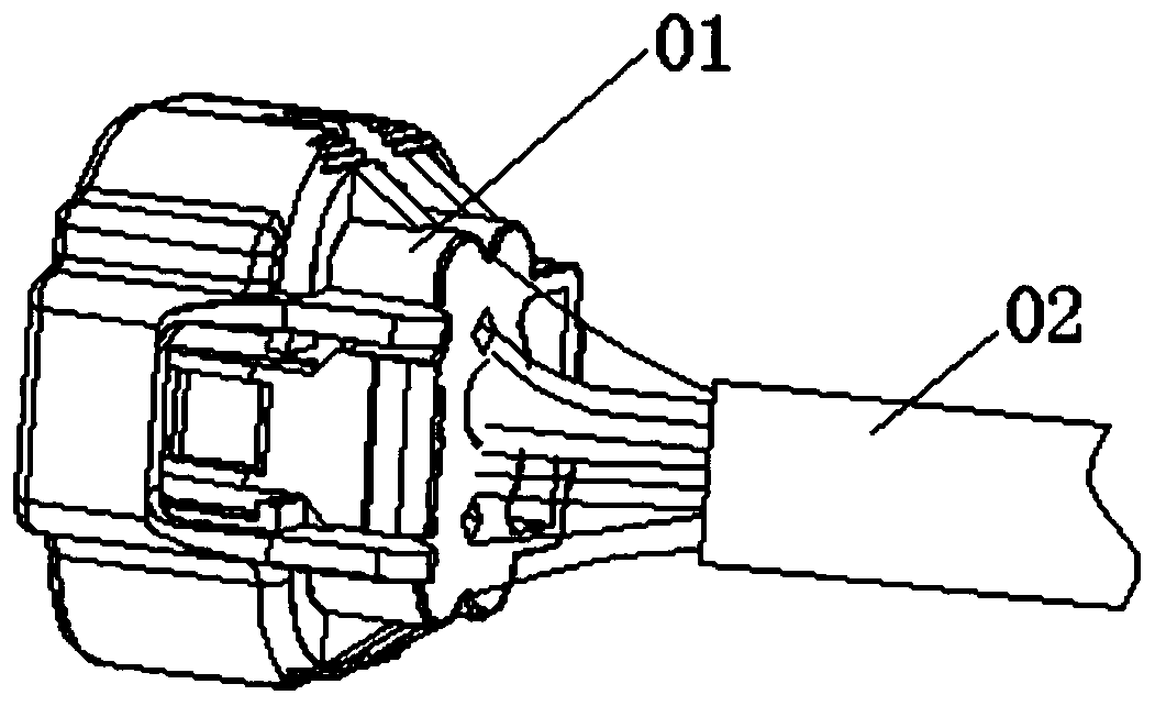 A wire harness plug-in protection tailstock and wire harness plug-in