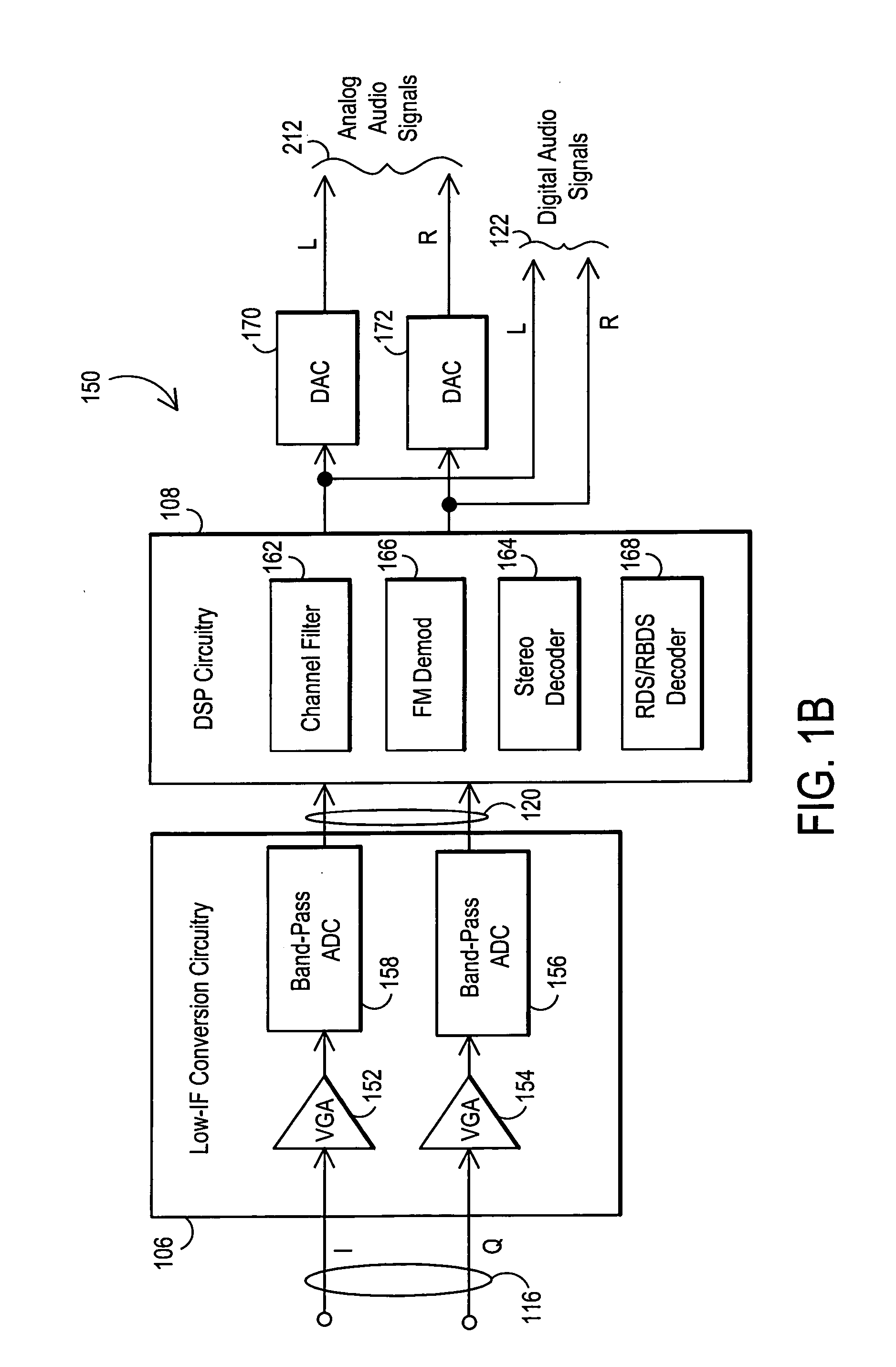 Integrated low-IF terrestrial audio broadcast receiver and associated method