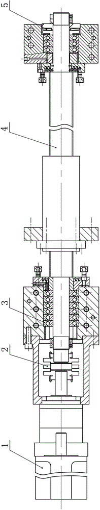 Ball screw end support bearing arranging structure of high-speed feed shaft