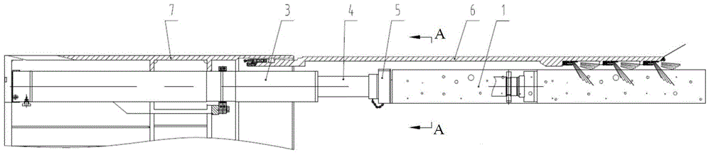 Structure for avoiding deflection of single propulsion oil cylinder piston rod of shield tunneling machine