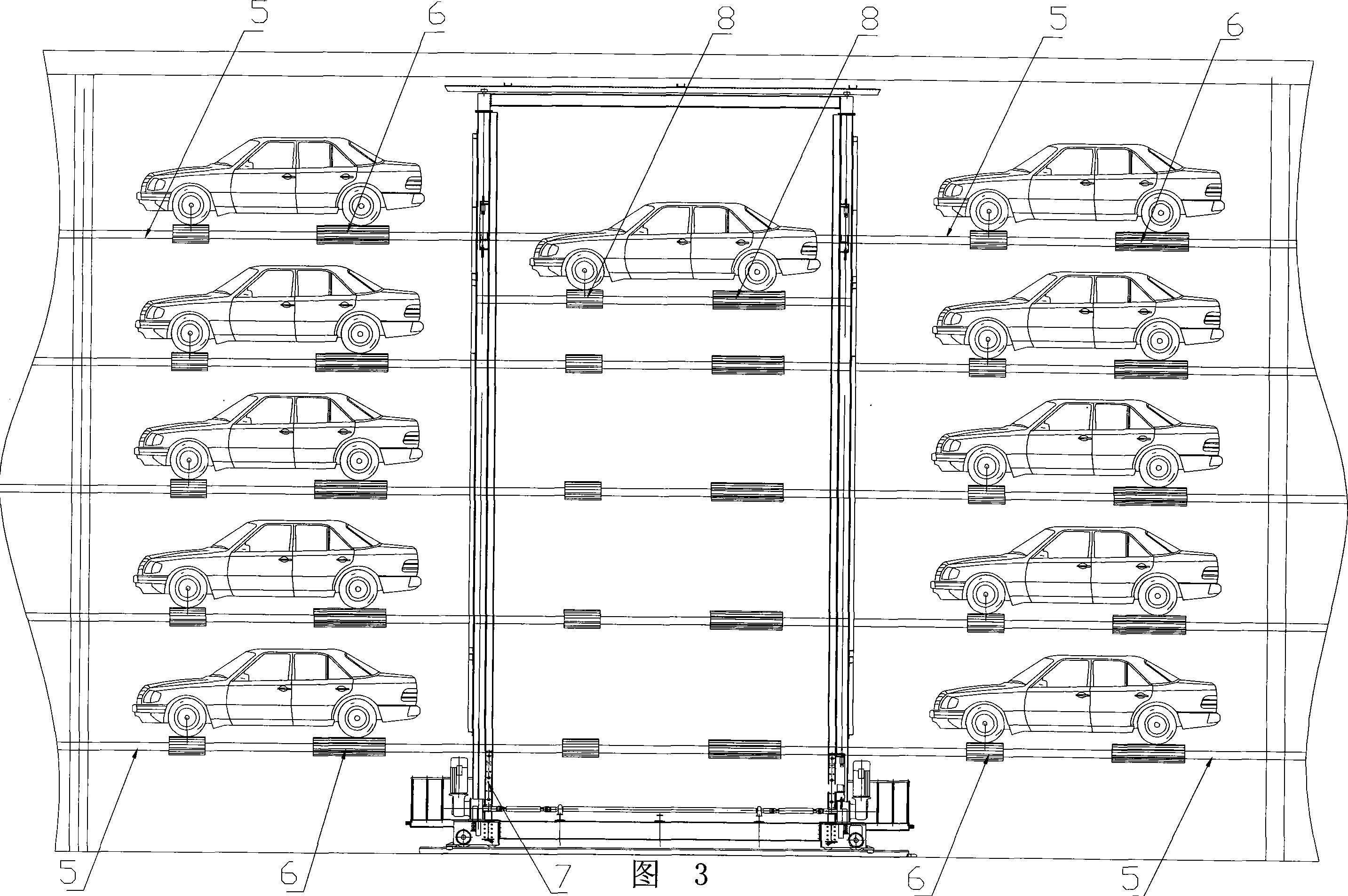 Tower or storage type parking equipment using link plate conveyer