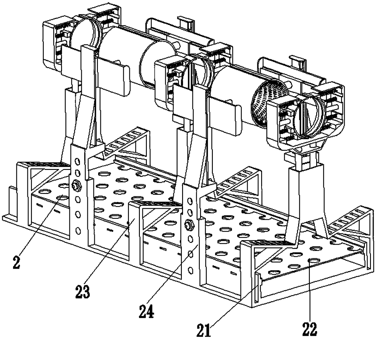 A fully automatic pig large intestine processing auxiliary equipment