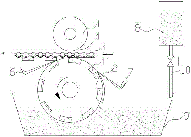 Gravure gluing apparatus and gluing method of large pattern of fancy light reflection fabric