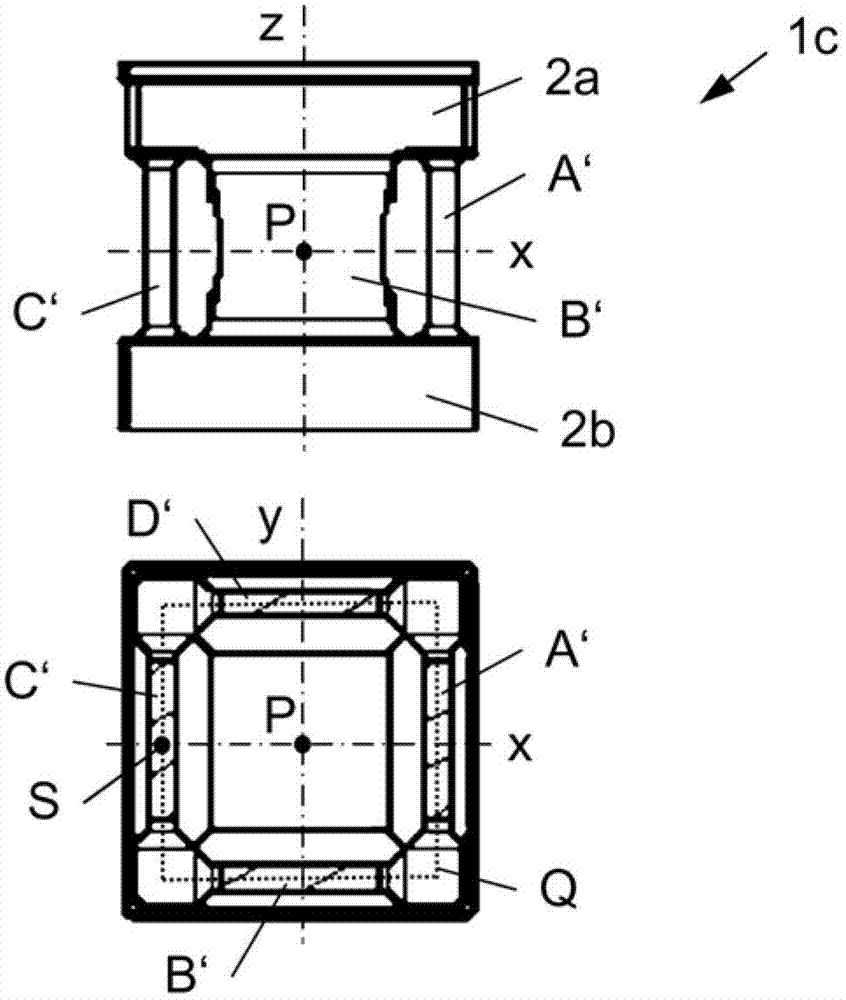 Measuring element, force sensor and measuring assembly for measuring forces