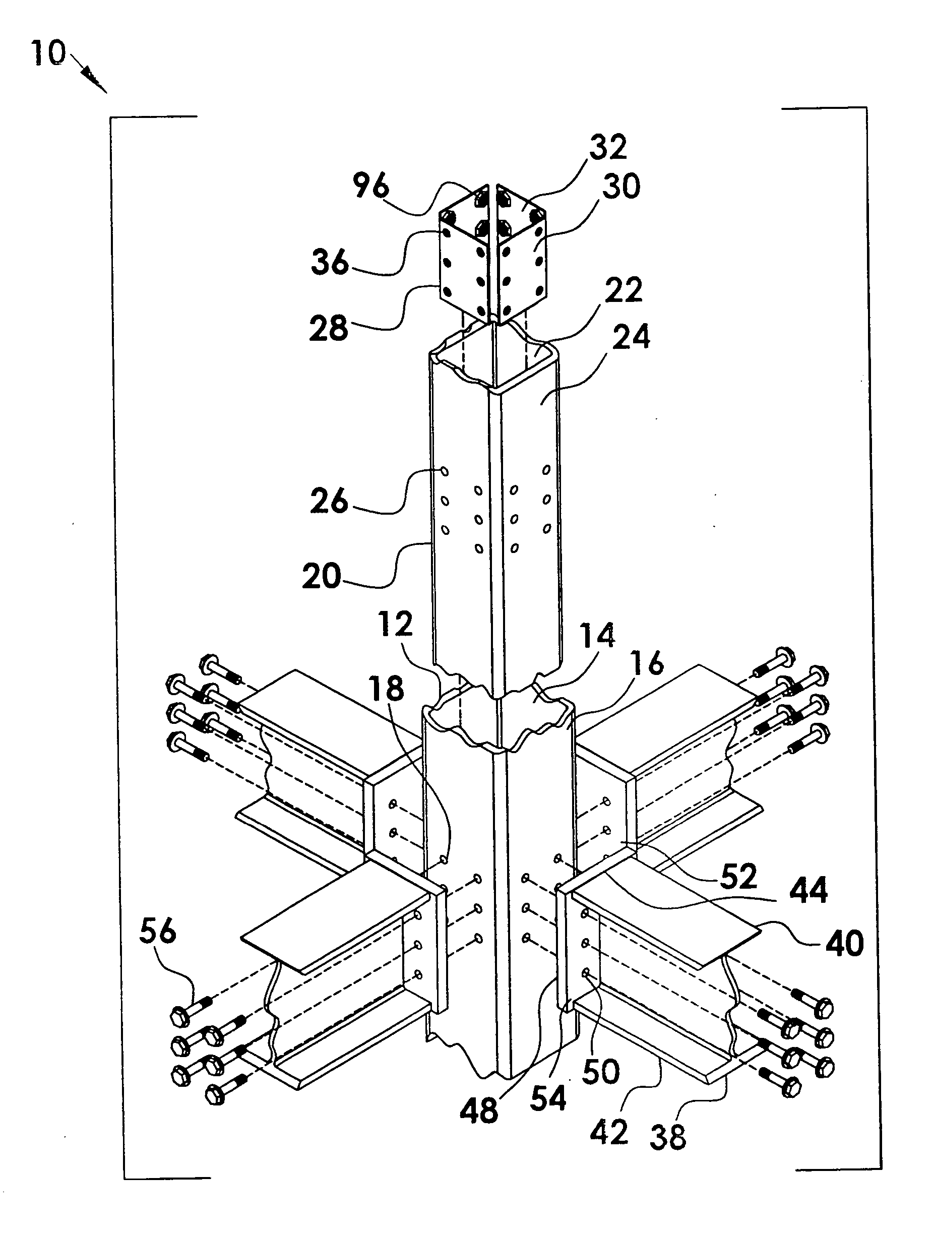 Moment-resistant building column insert system and method