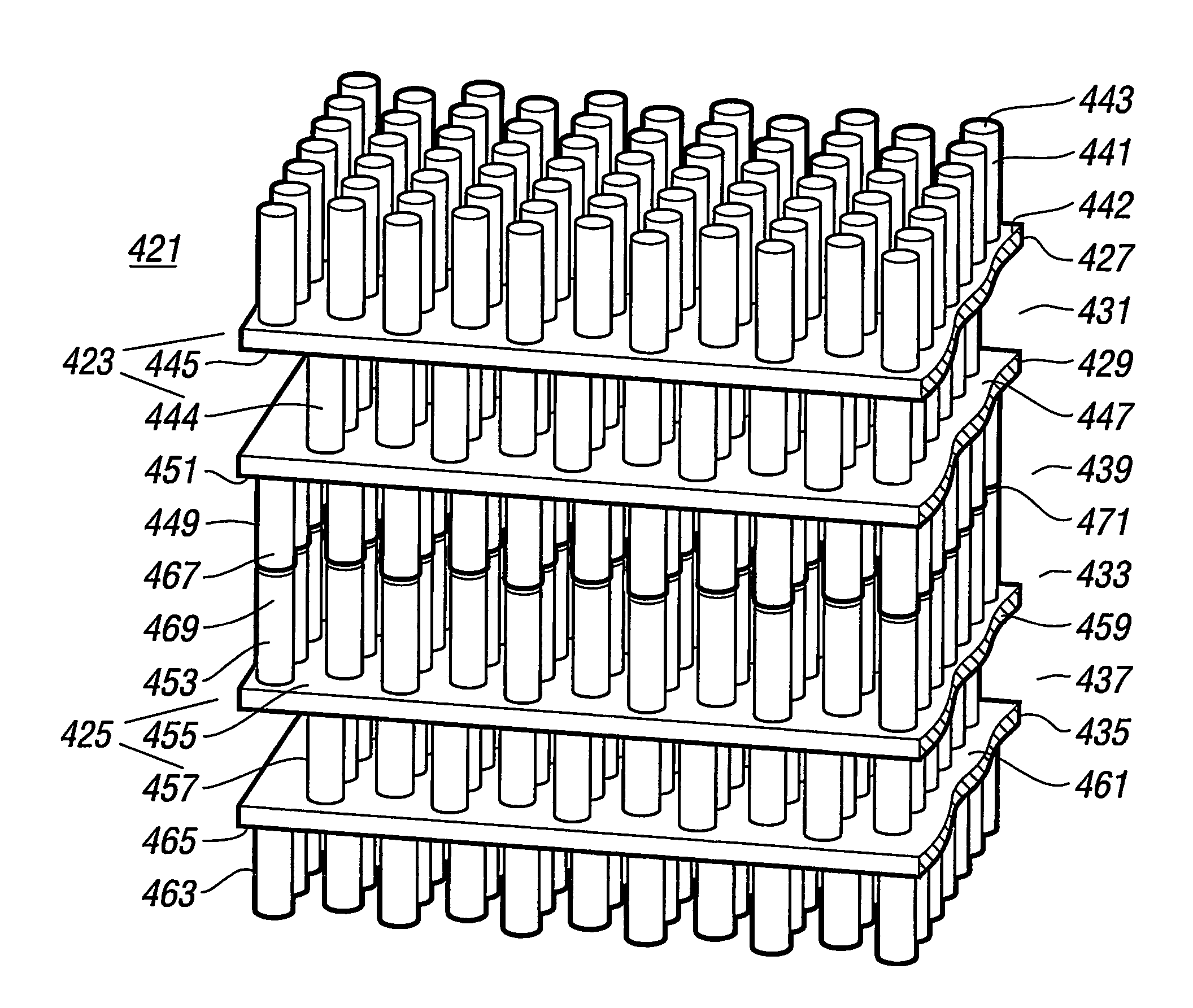 Heat exchanger with multi-plate structure and use thereof