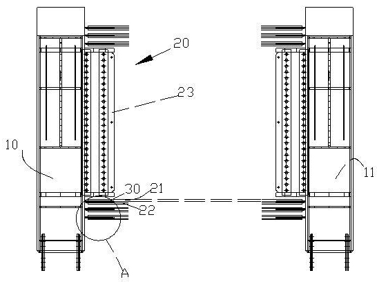 Method and device for lapping section steel reinforced concrete beam with section steel columns