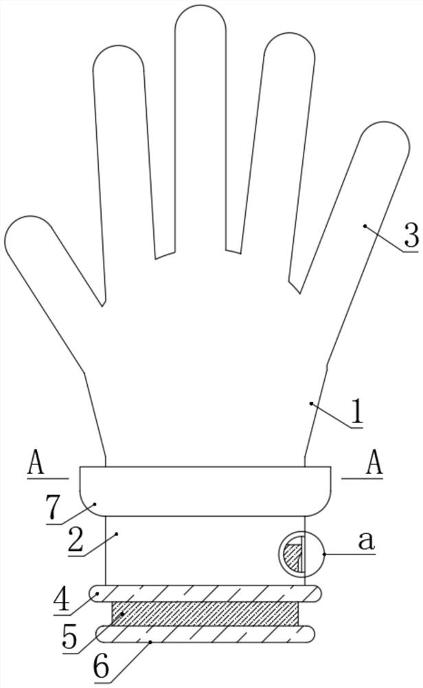 Disposable butyronitrile glove with dirt collection effect