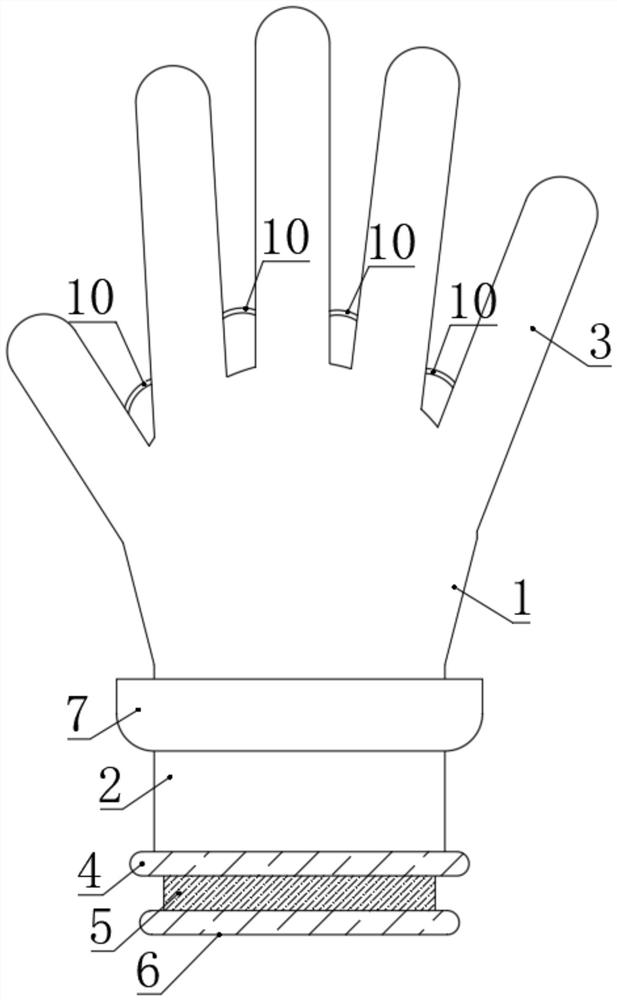 Disposable butyronitrile glove with dirt collection effect