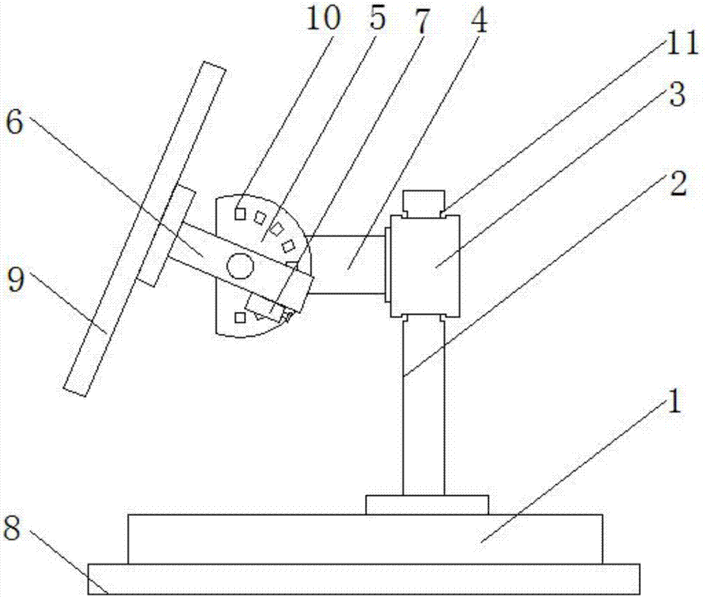 Computer display screen fixing device capable of adjusting angles
