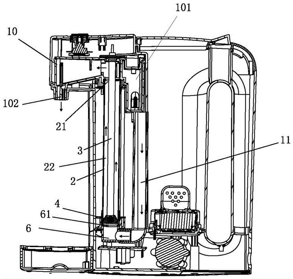 Heating pipe positioning structure of pipeline heater for instant drinking water heating device