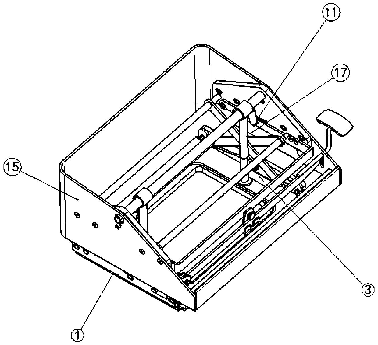 An adjustable driver's pedal for an urban rail vehicle