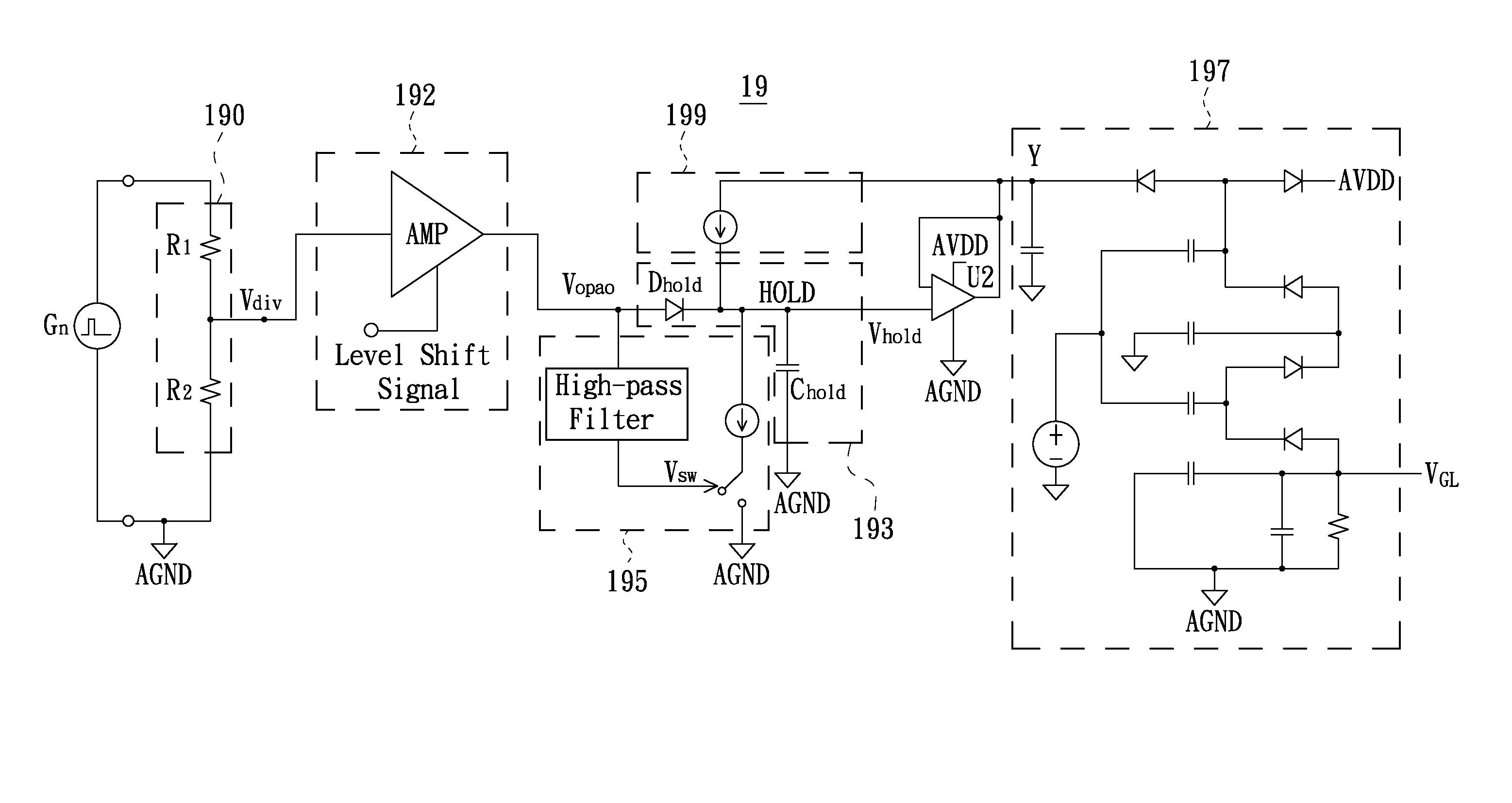 Compensation circuitry of gate driving pulse signal and display device