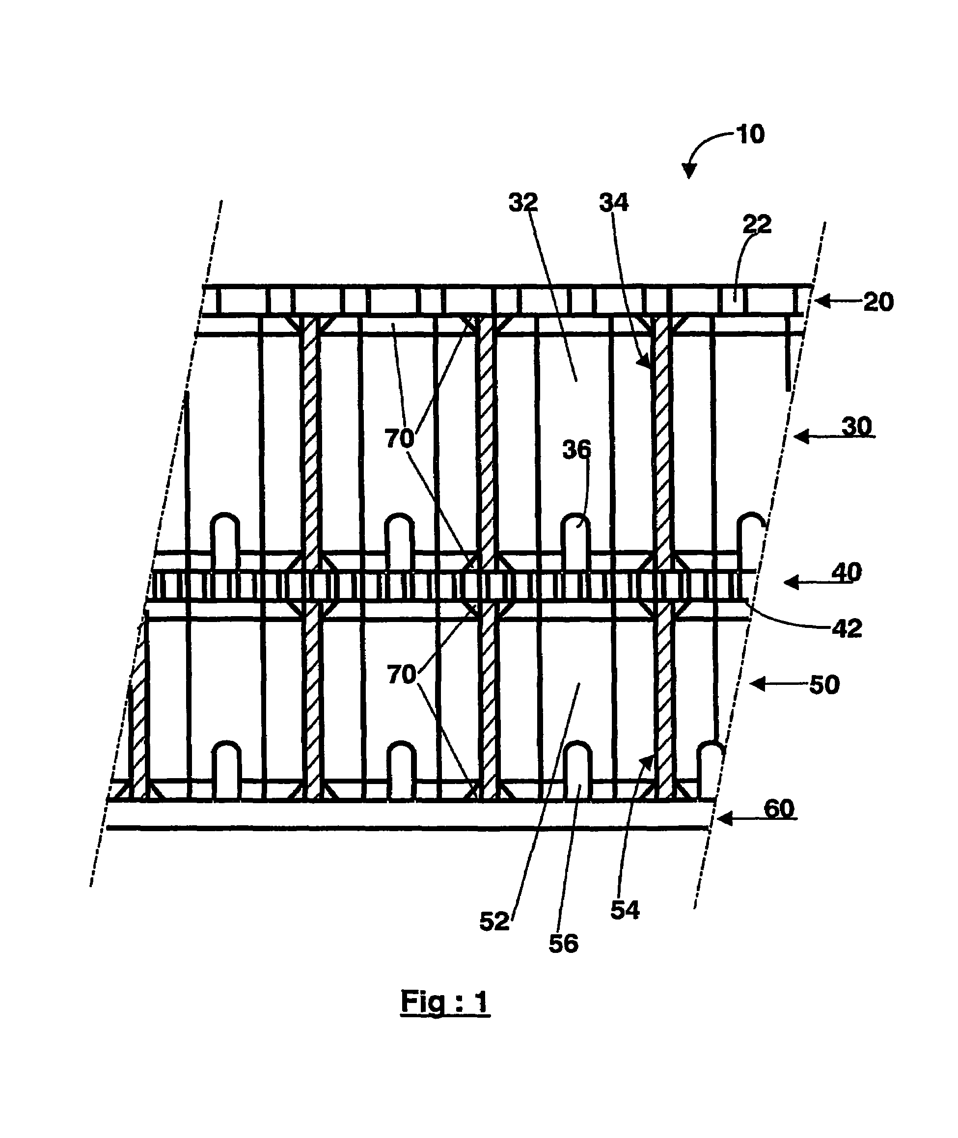 Method of assembling and monitoring an acoustic panel comprising a double resonator with a honeycomb core