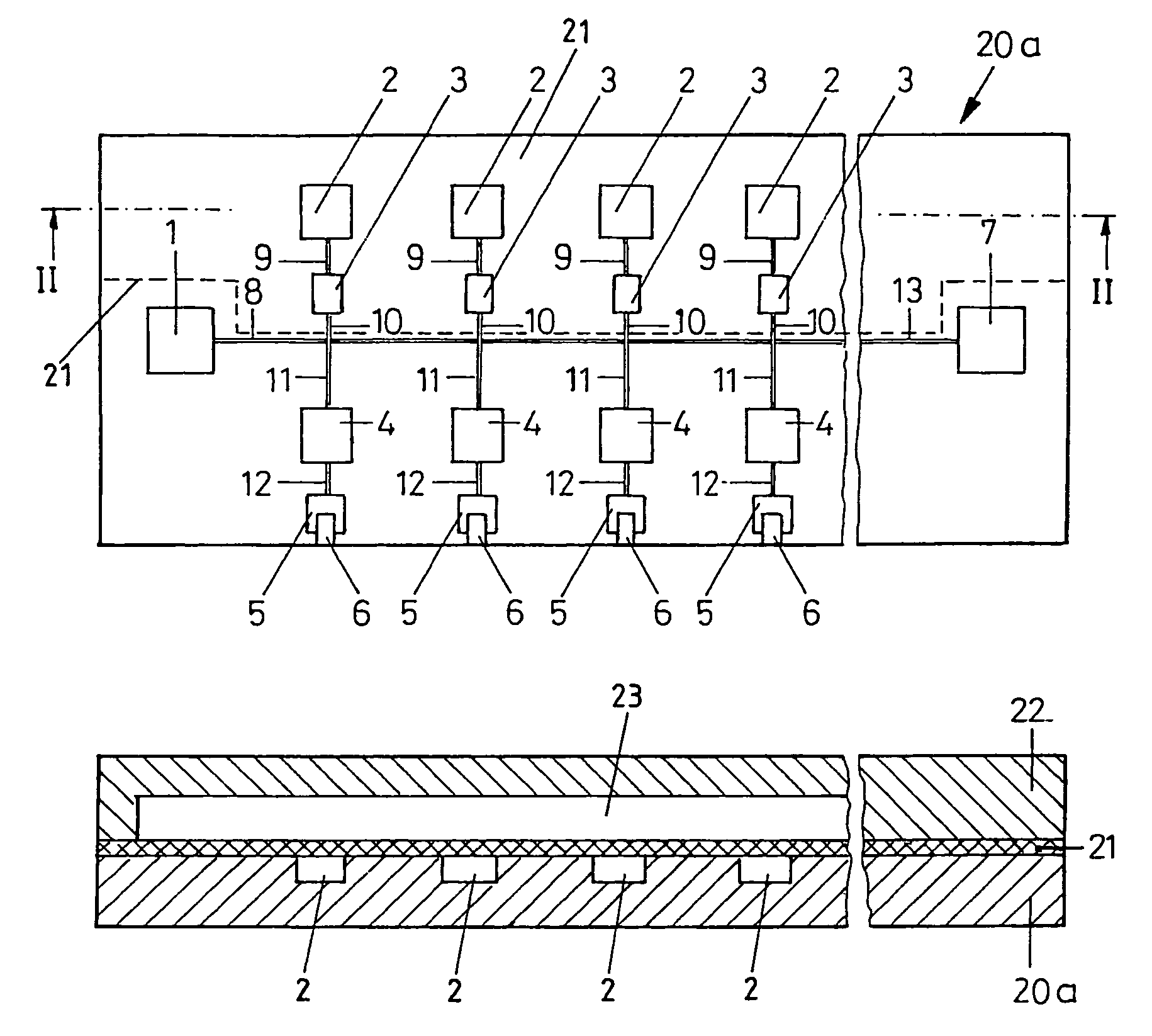 Device for parallel metering of liquids