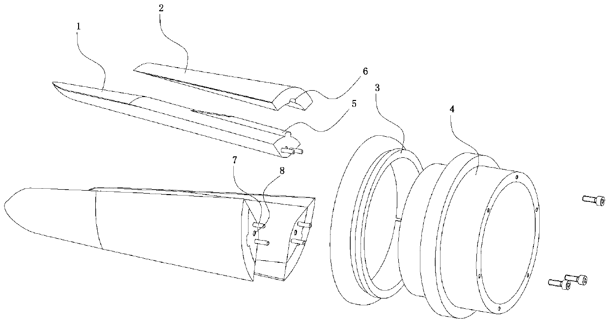 Combined core mould structure for forming grain of rocket engine and use method thereof