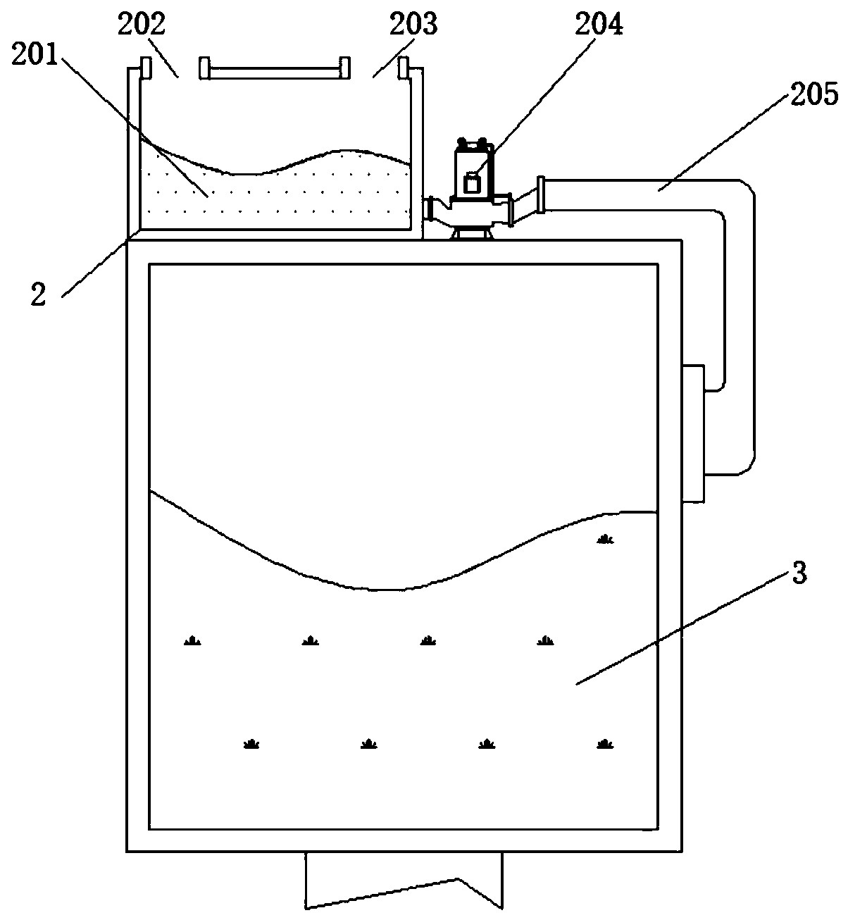 Feeding device capable of feeding quantitatively and for chicken breeding