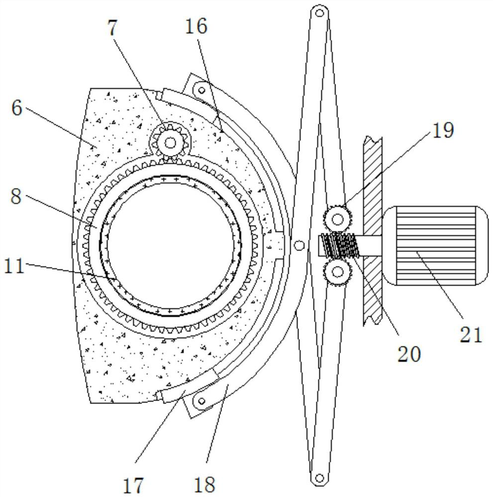 A retractable automatic sweeping device based on the principle of gear rod transmission