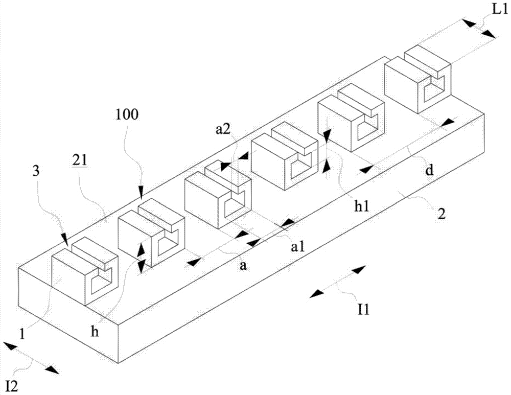 Low frequency surface plasmon waveguide structure