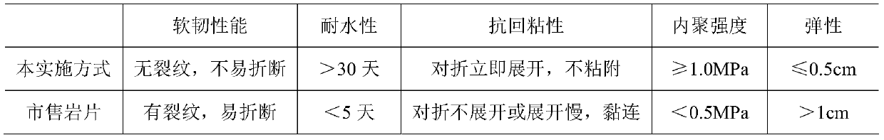 A kind of ultra-soft and ultra-thin composite rock slice and its preparation method