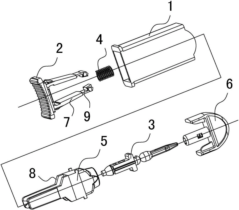 Improved type head press type one-time blood collecting device