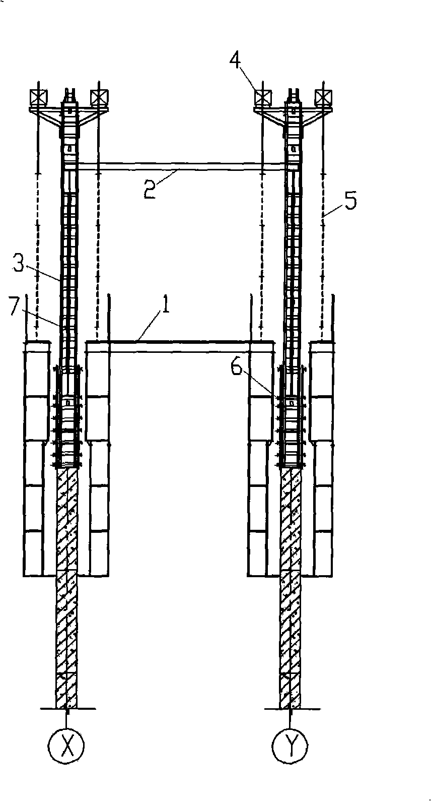 Construction method for integrally hoisting steel platform and integrally traversing girders layer