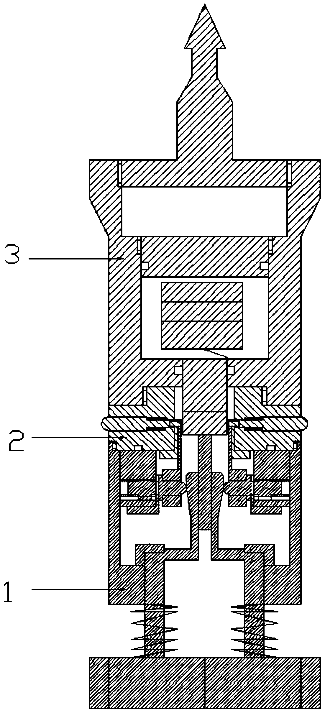 Three-dimensional crustal stress measuring device based on borehole deformation method