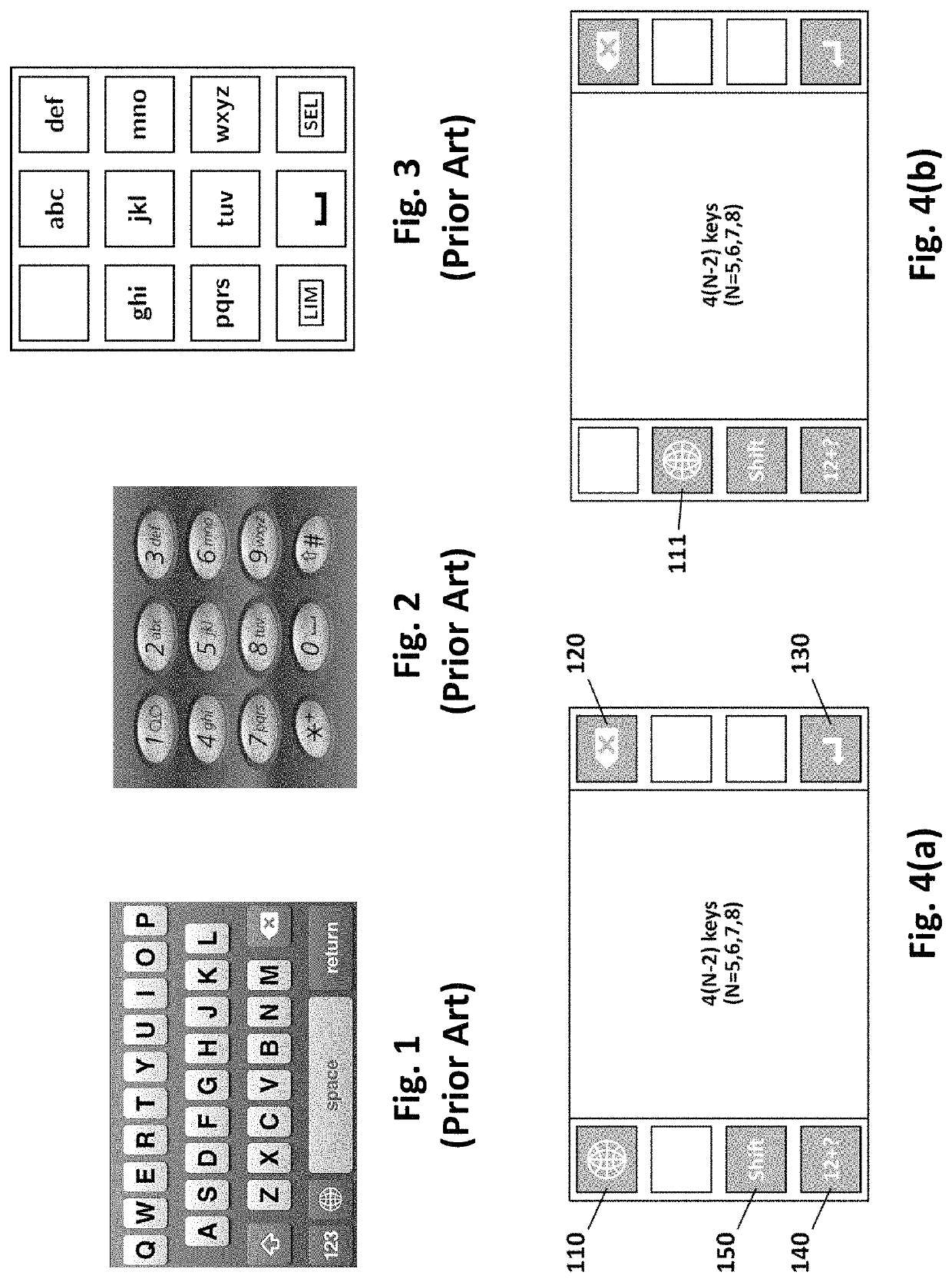 Four row overloaded QWERTY-like keypad layout