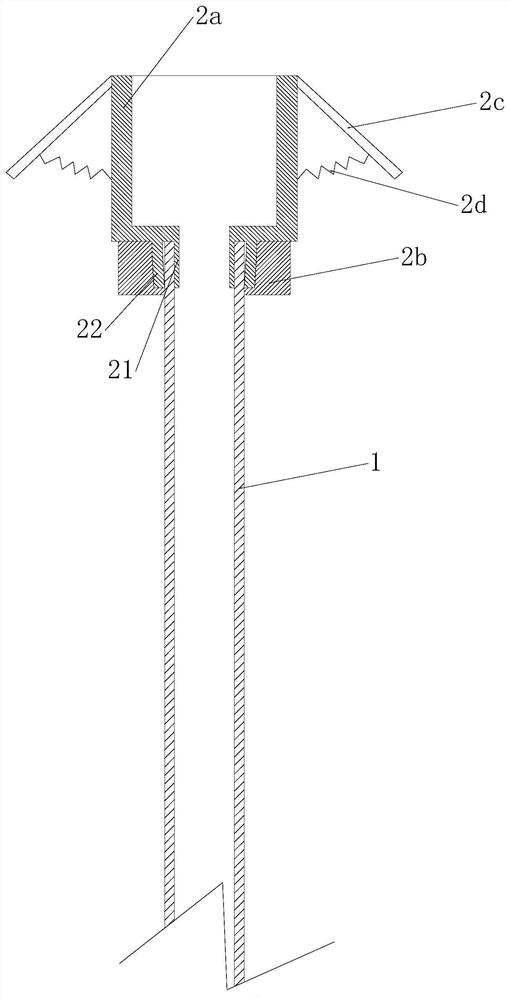 Mine drilling exhaust pipe traction non-return device